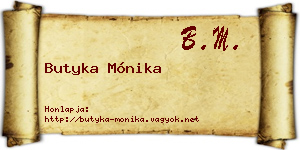 Butyka Mónika névjegykártya